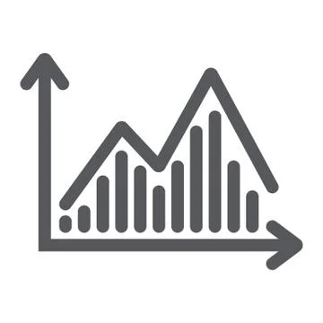 Stock chart glyph icon, graph and finance, statistic diagram sign, vector 스톡 일러스트
