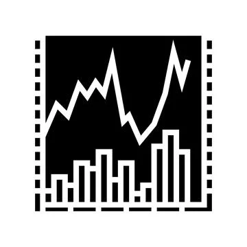 Stock chart glyph icon vector illustration Stockillustratie