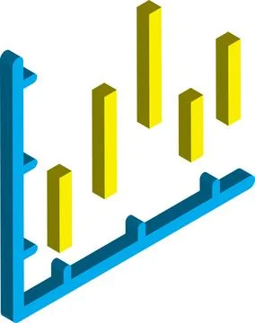 Stock chart illustration in 3D isometric style Stock Illustration
