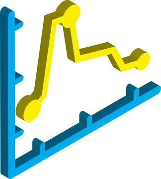 Stock chart illustration in 3D isometric style Stock Illustration