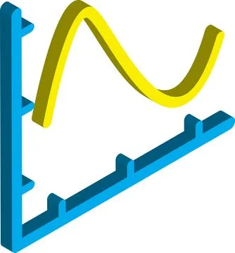 Stock chart illustration in 3D isometric style Stock Illustration