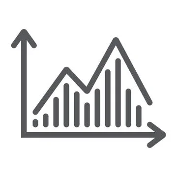 Stock chart line icon, graph and finance, statistic diagram sign, vector Stock Illustration