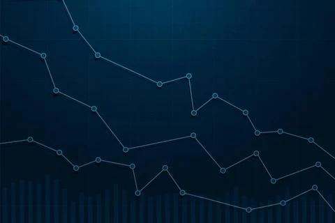 Stock chart or graph. Financial chart or graph Illustration