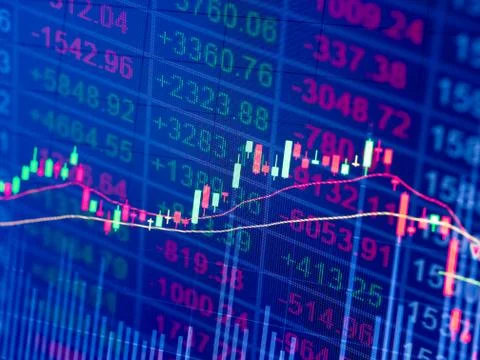 Stock chart Fotos de archivo