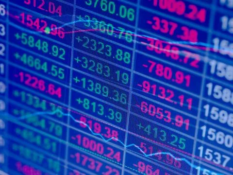 Stock chart Fotos de archivo