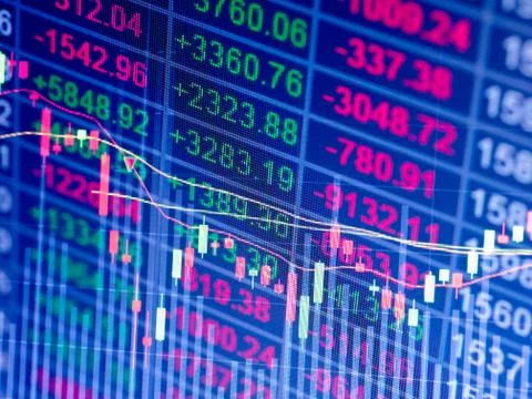 Stock chart Fotos de archivo