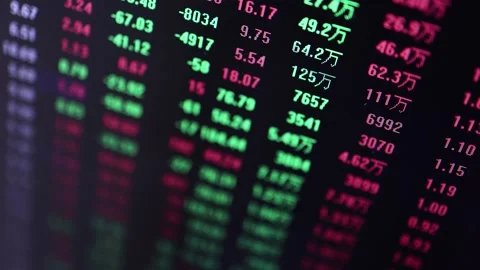 Stock chart screen scrolling Stock Footage 196530622
