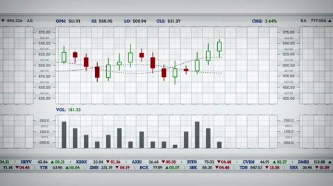 Stock Chart White Video stock 58490661
