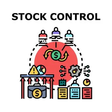 Stock control and management vector concept illustration イラスト素材