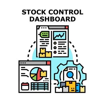 Stock control dashboard software interface concept 库存插图