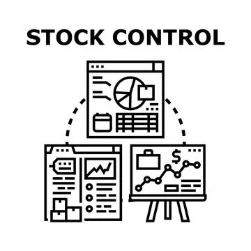 Stock control system managing inventory analysis and logistics 库存插图