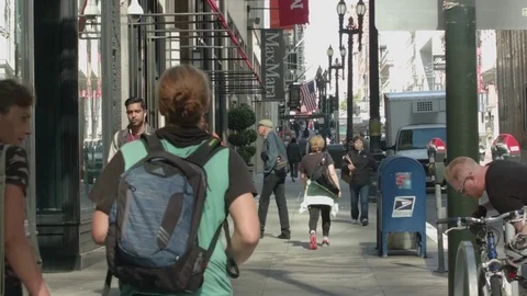 Stock Crowded Street Stock Footage