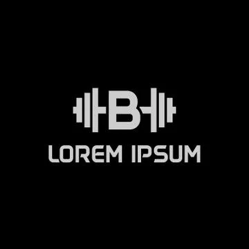 Stock design vector initial letter b fitness icon logo template Stock Illustration