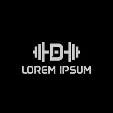 Stock design vector initial letter d fitness icon logo template Stock Illustration