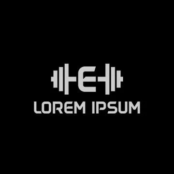 Stock design vector initial letter e fitness icon logo template Stock Illustration