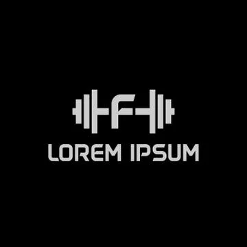 Stock design vector initial letter f fitness icon logo template Stock Illustration