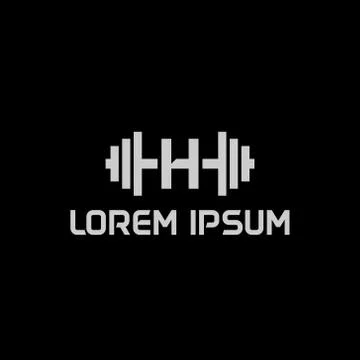 Stock design vector initial letter h fitness icon logo template Stock Illustration