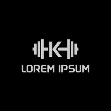 Stock design vector initial letter k fitness icon logo template Stock Illustration
