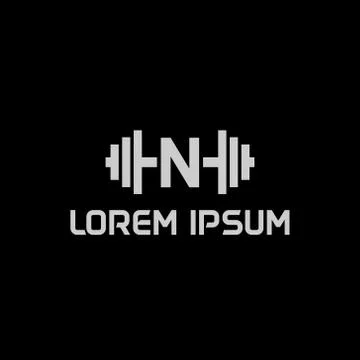 Stock design vector initial letter n fitness icon logo template Stock Illustration