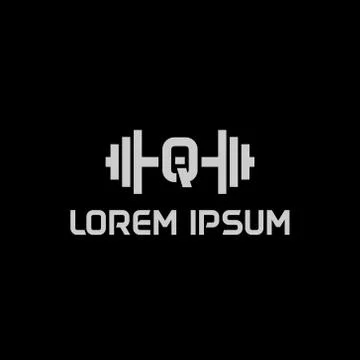 Stock design vector initial letter q fitness icon logo template Stock Illustration