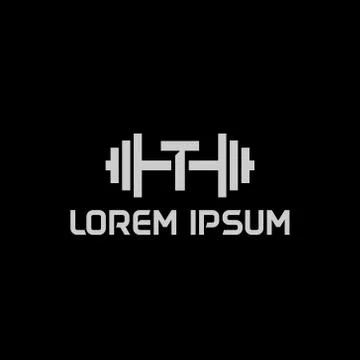 Stock design vector initial letter t fitness icon logo template Illustrazione stock