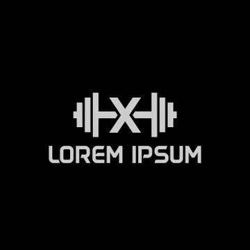 Stock design vector initial letter x fitness icon logo template Stock Illustration