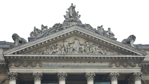 Stock Exchange Building In Brussels La Bourse De Bruxelles Stock Footage 75985698