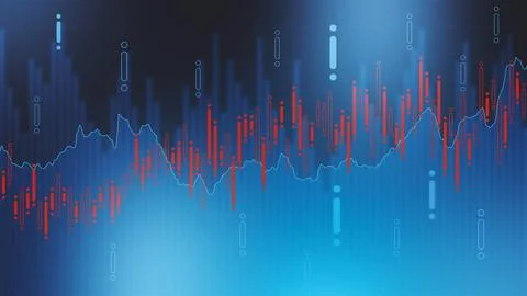 Stock exchange chart shows trading data with various price changes over time Illustrazione stock