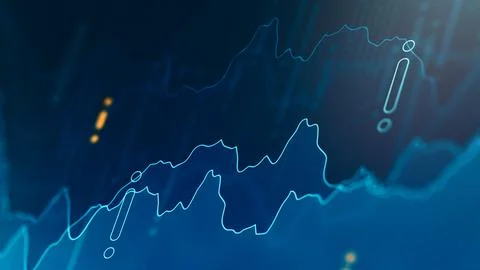 Stock exchange graph shows trading data and trends in real time Stock Illustration
