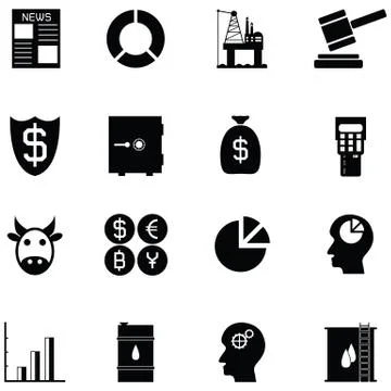 Stock exchange icon set Stock Illustration