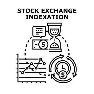 Stock exchange indexation process financial market concept Stock Illustration