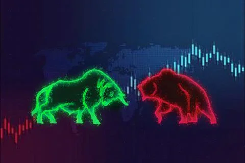 Stock Exchange low-poly wireframe vector illustration. Digital graphics. Tech Stock Illustration
