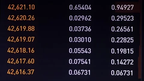 Stock exchange numbers changing fast on a computer screen Stock Footage 220712965