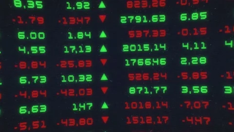 Stock Exchange Numbers Screen Animation: Dynamic Financial Market Data Display Stock Footage 237330058