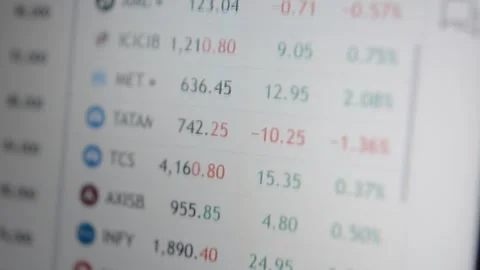 Stock exchange for trading analysis scrolling. business and financial economy. 库存影片 299897547