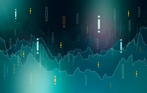 Stock exchange trading chart displays market trends and movements for Stock Illustration