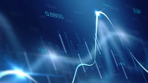 Stock exchange trading chart showing data trends and market fluctuations Stock Illustration