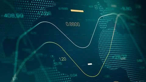 Stock exchange trading chart showing market trends and data analysis in digital Stock Illustration