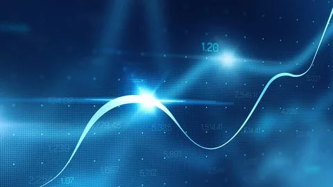 Stock exchange trading chart showing price changes over time with data points Stock Illustration