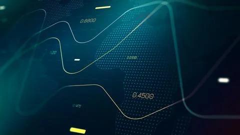 Stock exchange trading chart showing market trends and price movements in real Stock Illustration