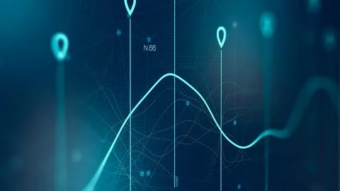 Stock exchange trading chart shows data trends and movements over time Stock Illustration