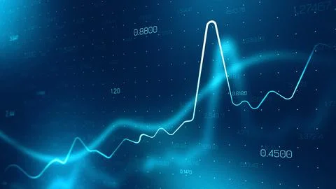 Stock exchange trading chart shows market trends and price movements over time Ilustração Stock