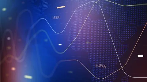 Stock exchange trading chart shows market trends and data analysis over time Stock Illustration