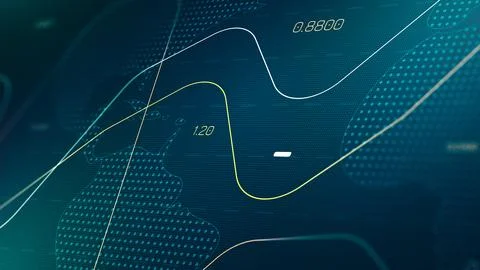 Stock exchange trading chart shows market changes from different areas and times Stock Illustration