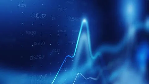 Stock exchange trading chart shows market trends and price movements over time Stock Illustration