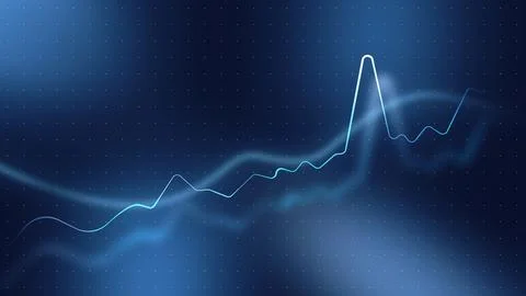 Stock exchange trading chart shows trends and price movements over time Ilustração Stock