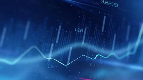 Stock exchange trading chart shows market trends and price movements in detail Stock Illustration