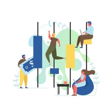 Stock exchange, vector flat style design illustration Stock Illustration