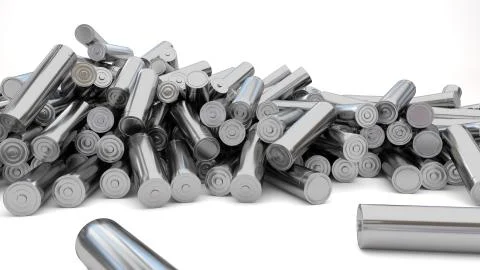Stock of fallen plain batteries 2d against white background Stock Illustration