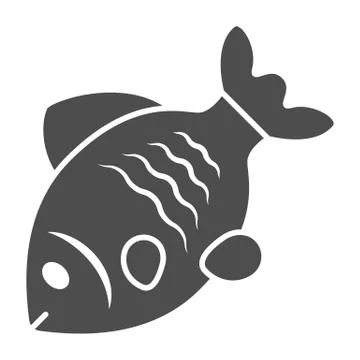 Stock fish solid icon, Oktoberfest concept, Oktoberfest German festival Stock Illustration